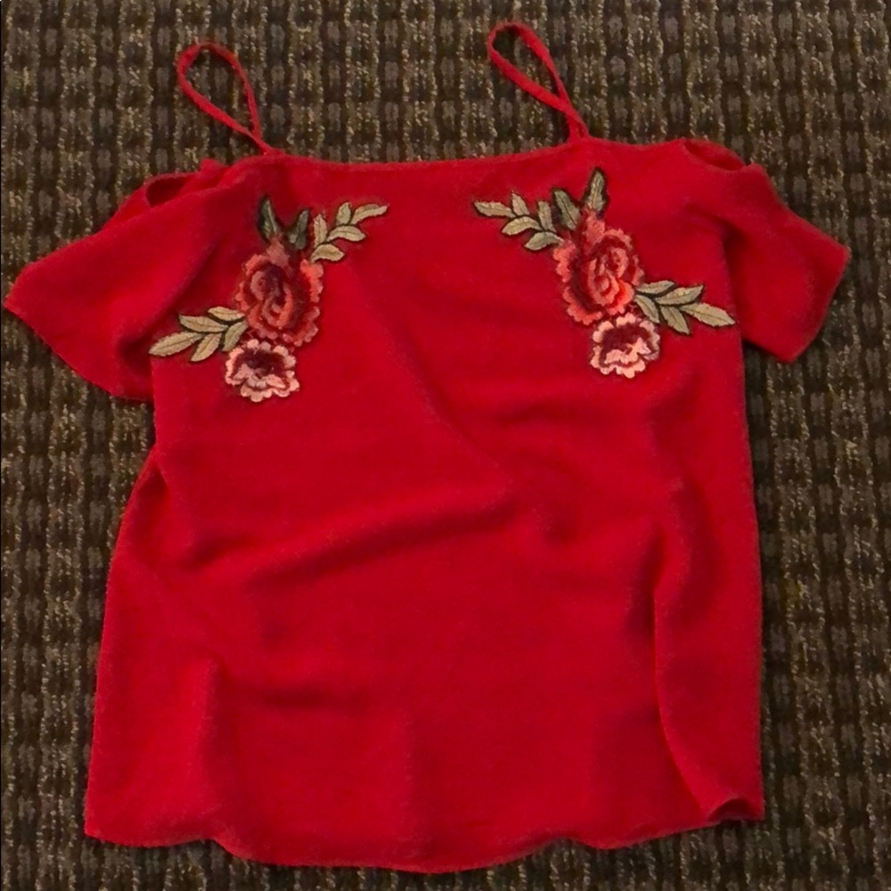 Off the shoulder flower top